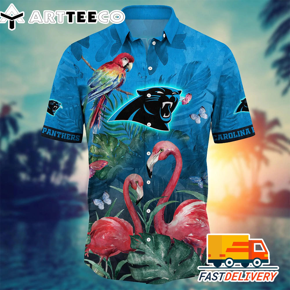 NFL Carolina Panthers Hawaiian Shirt Style Flamingo Gift For Fans Football Lover