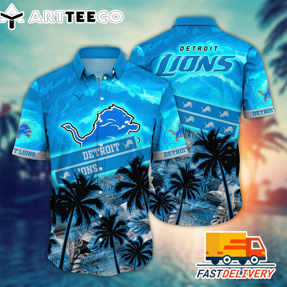 NFL Detroit Lions Hawaiian Shirt Coconut Island Gift For Fans Football Lover