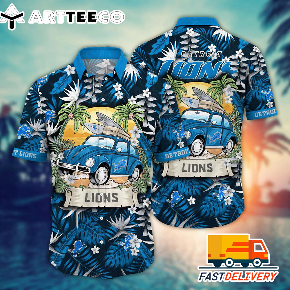 NFL Detroit Lions Hawaiian Shirt Vacation Gift For Fans Football Lover