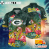 NFL Green Bay Packers Hawaiian Shirt Flamingo Gift For Fans Football Lover