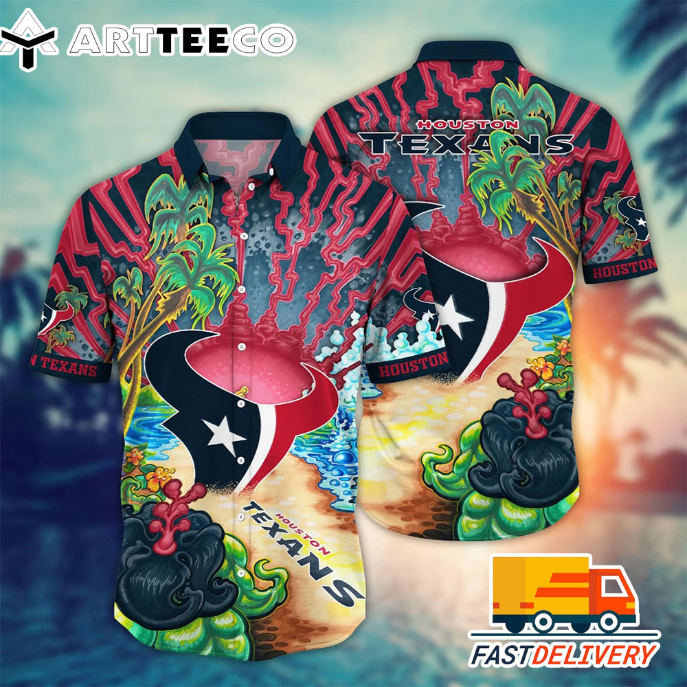 NFL Houston Texans Hawaiian Shirt Beach Island Gift For Fans Football Lover