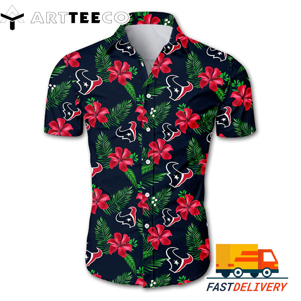 NFL Houston Texans Hawaiian Shirt Flower Gift For Fans Football Lover