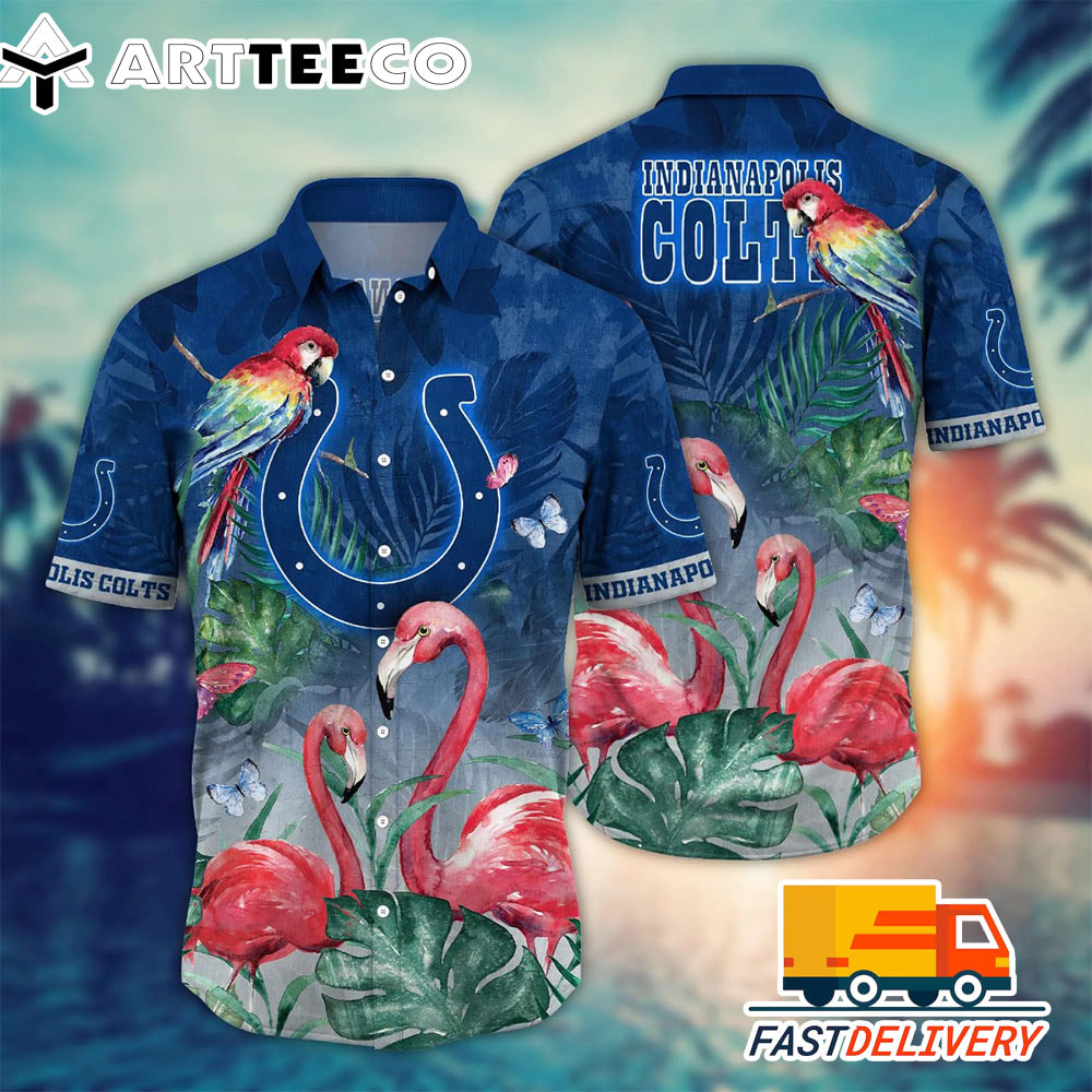 NFL Indianapolis Colts Hawaiian Shirt Flamingo Gift For Fans Football Lover