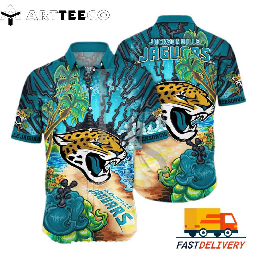 NFL Jacksonville Jaguars Hawaiian Shirt Tropical Beach Gift For Fans Football Lover