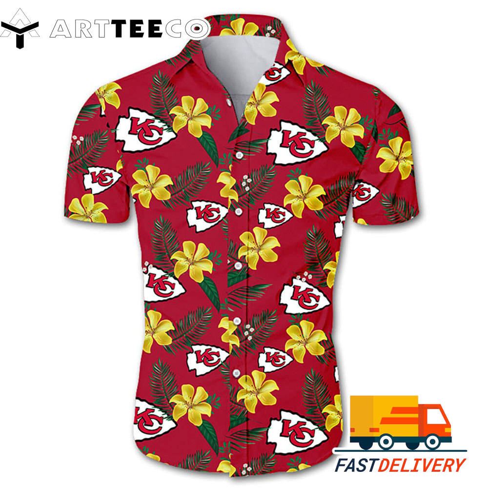 NFL Kansas City Chiefs Hawaiian Shirt Flower Gift For Fans Football Lover