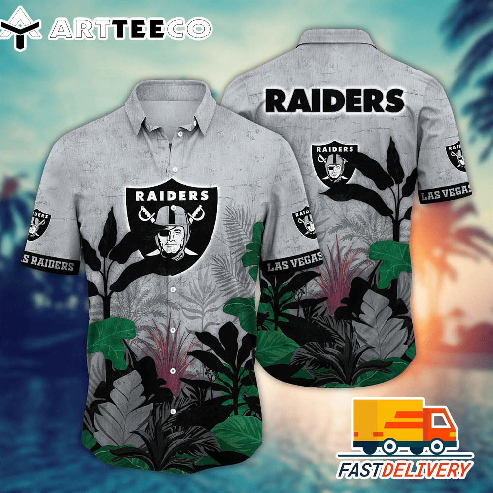 NFL Las Vegas Raiders Hawaiian Shirt Tropical Tree Gift For Fans Football Lover