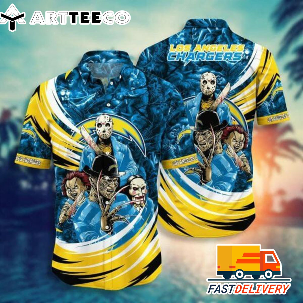 NFL Los Angeles Chargers Hawaiian Shirt Halloween Horror Night For Fans1