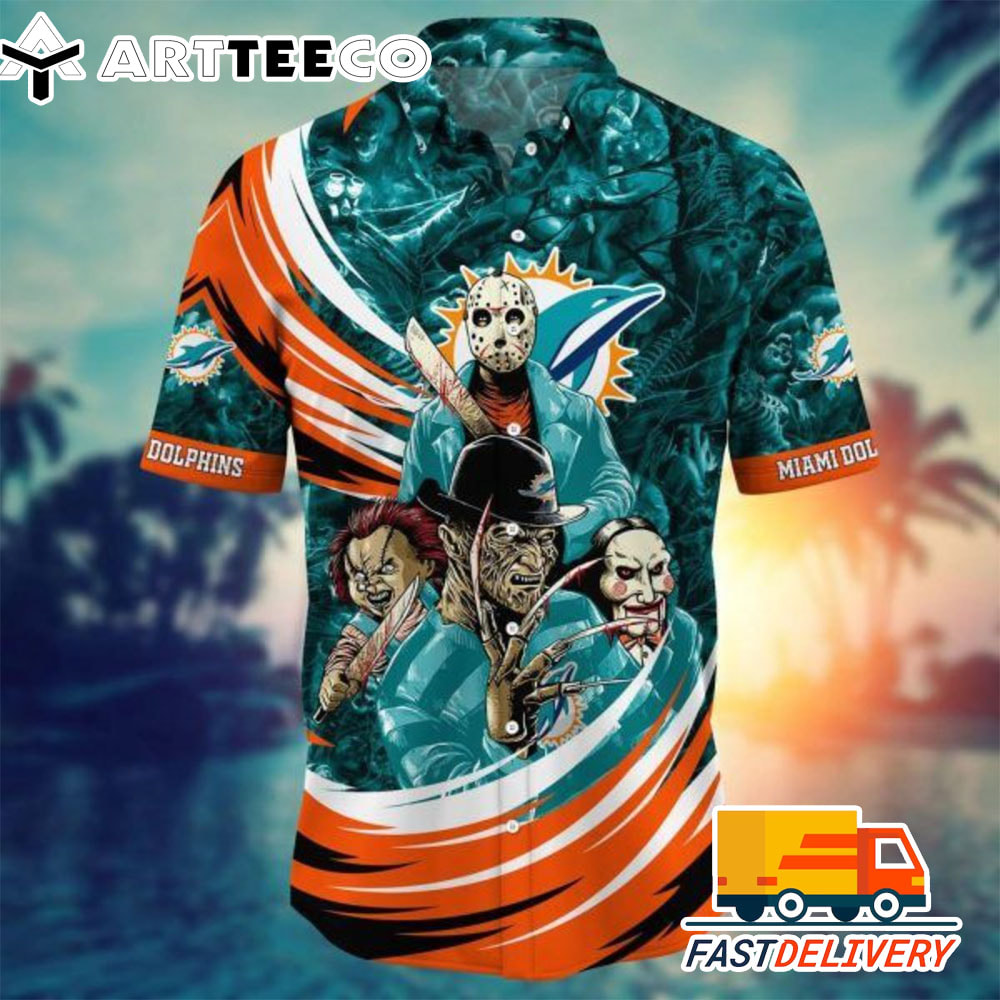 NFL Miami Dolphins Hawaiian Shirt Halloween Horror Night 20241