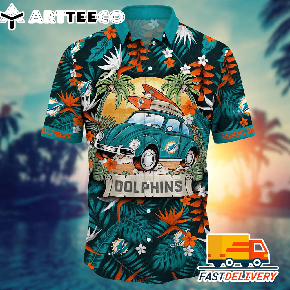 NFL Miami Dolphins Hawaiian Shirt Vacation Gift For Fans Football Lover