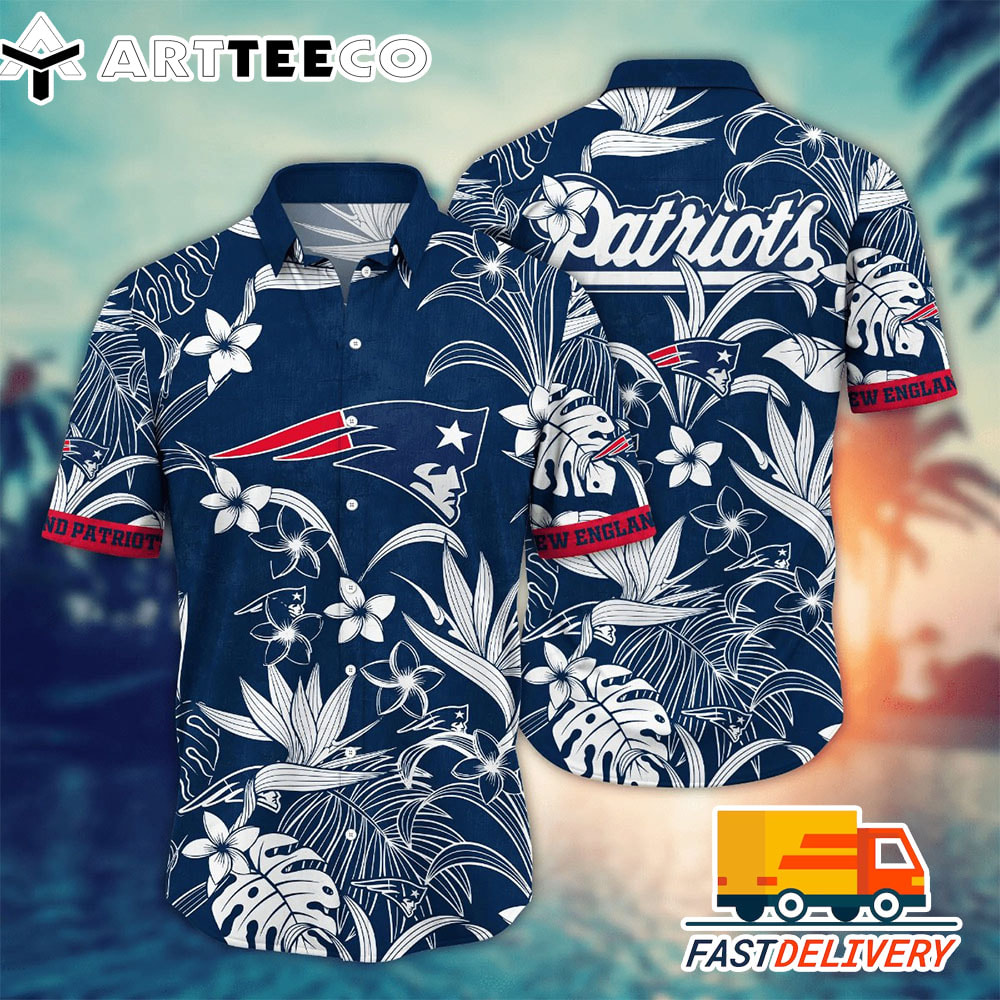 NFL New England Patriots Hawaiian Shirt Tropical Tree Gift For Fans Football Lover