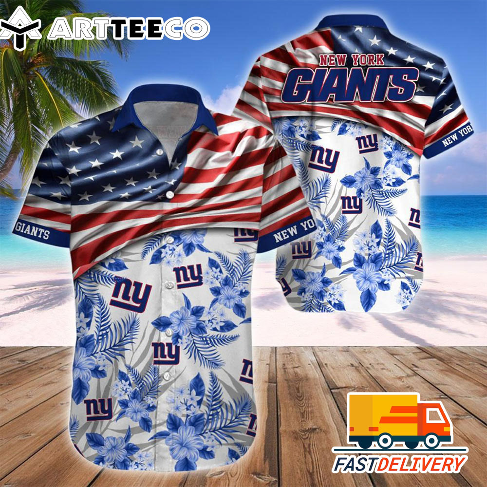 NFL New York Giants Hawaiian Shirt Flag Us Style Gift For Fans Football Lover