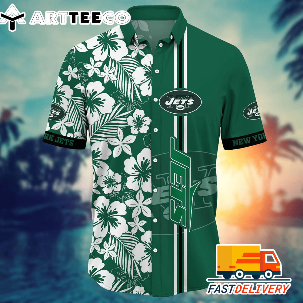 NFL New York Jets Hawaiian Shirt Flower Gift For Fans Football Lover