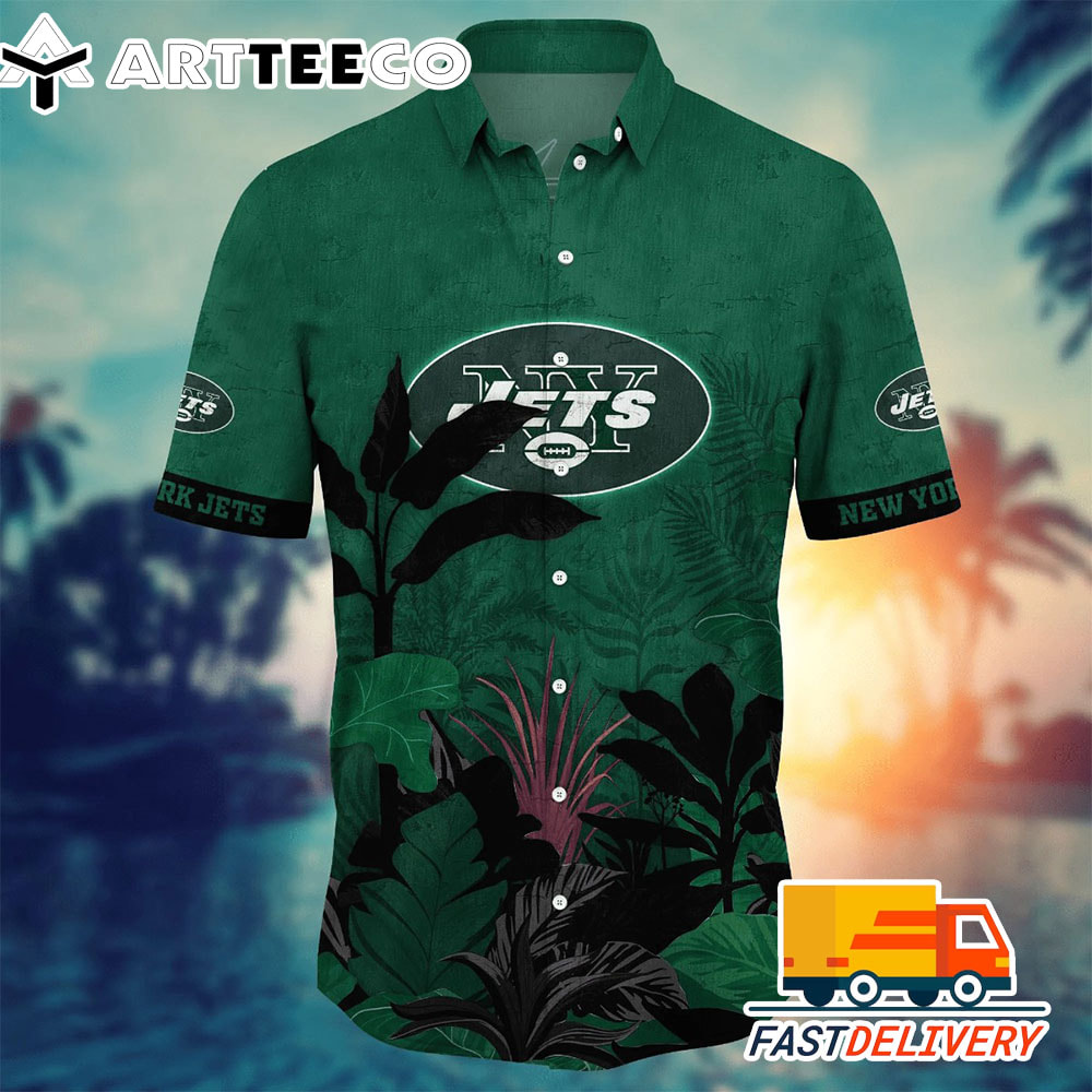 NFL New York Jets Hawaiian Shirt Tropical Tree Gift For Fans Football Lover