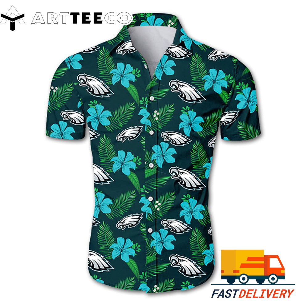 NFL Philadelphia Eagles Hawaiian Shirt Flower Gift For Fans Football Lover