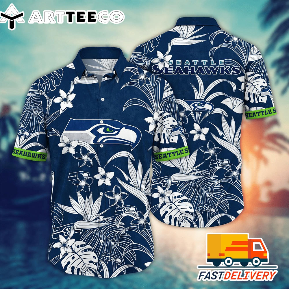 NFL Seattle Seahawks Hawaiian Shirt Flower Gift For Fans Football Lover