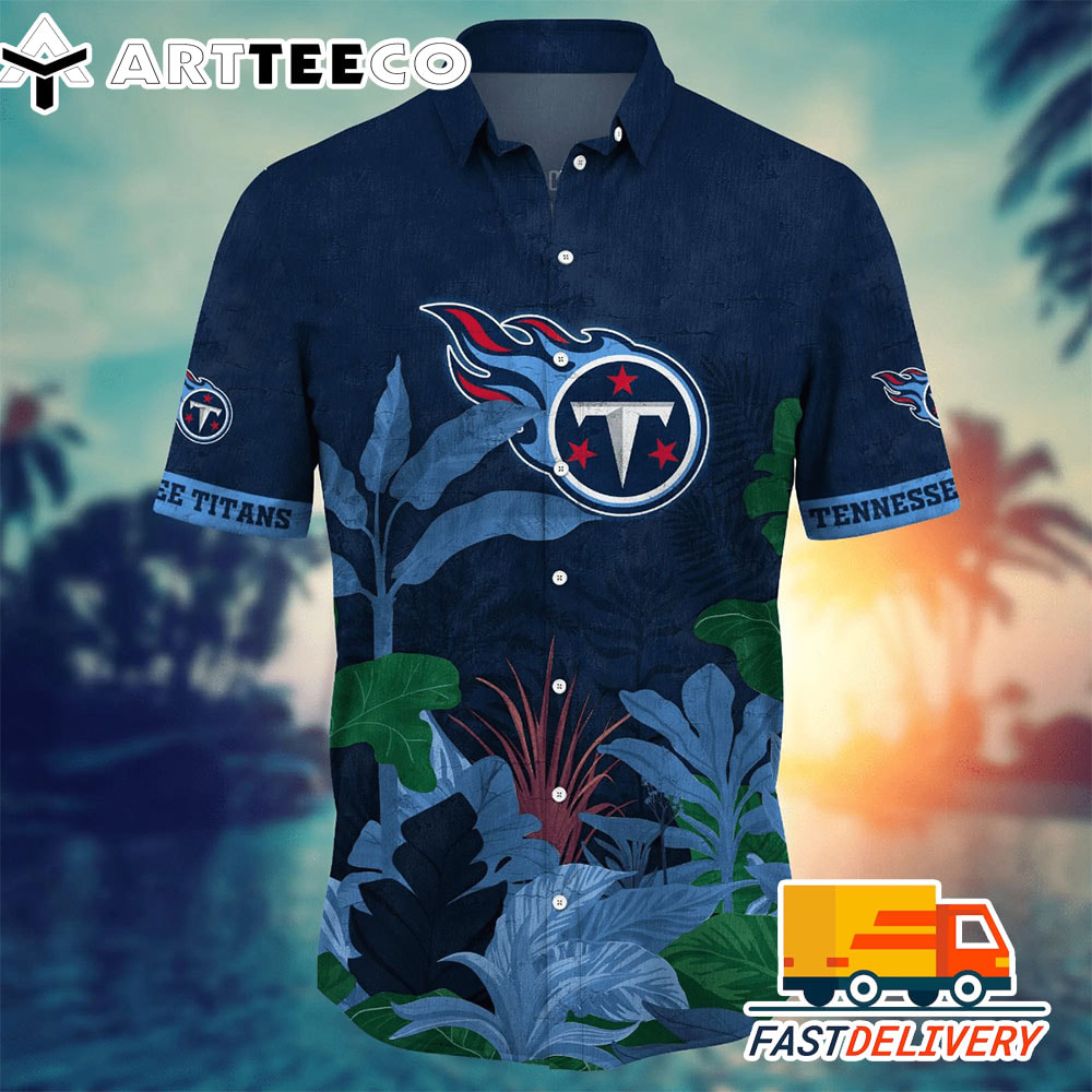 NFL Tennessee Titans Hawaiian Shirt Tropical Tree Gift For Fans Football Lover