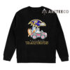 NFL The Bluey Characters Driving Car Baltimore Ravens Shirt Gift For Football Fans 2