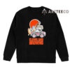 NFL The Bluey Characters Driving Car Cleveland Browns Shirt Gift For Football Fans 2