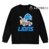 NFL The Bluey Characters Driving Car Detroit Lions Shirt Gift For Football Fans 2