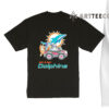 NFL The Bluey Characters Driving Car Miami Dolphins Shirt Gift For Football Fans 1