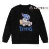 NFL The Bluey Characters Driving Car Tennessee Titans Shirt Gift For Football Fans 2