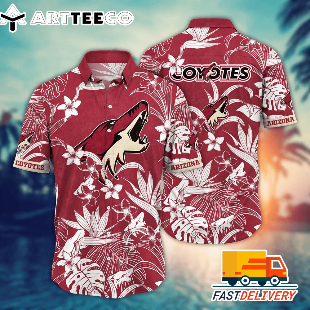 NHL Arizona Coyotes Hawaiian Shirt Tropical Flower Gift For Fans Football Lover