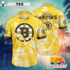 NHL Boston Bruins Hawaiian Shirt Tropical Flower Gift For Fans Football Lover