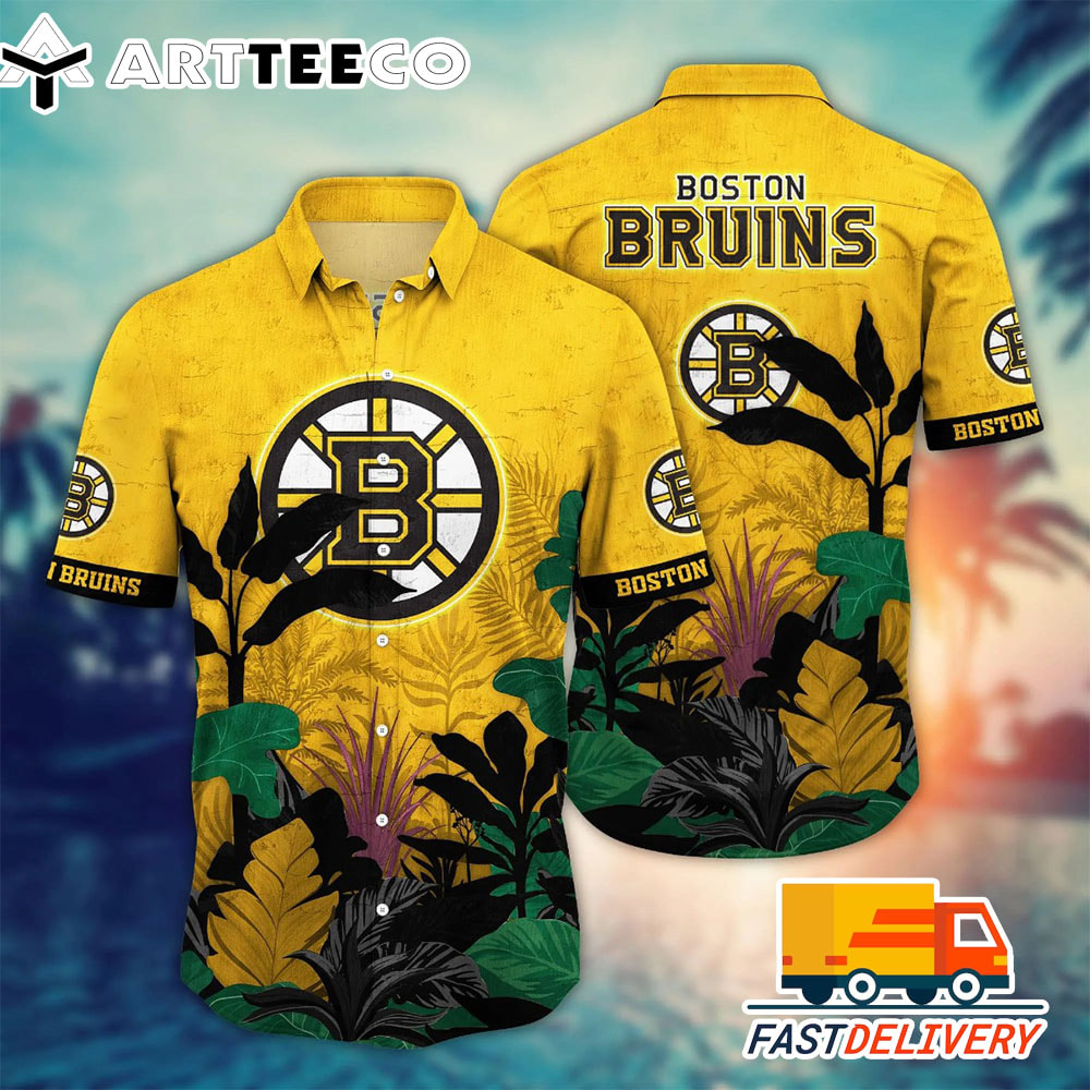 NHL Boston Bruins Hawaiian Shirt Tropical Tree Gift For Fans Football Lover