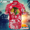 NHL Chicago Blackhawks Hawaiian Shirt Tropical Flower Gift For Fans Football Lover