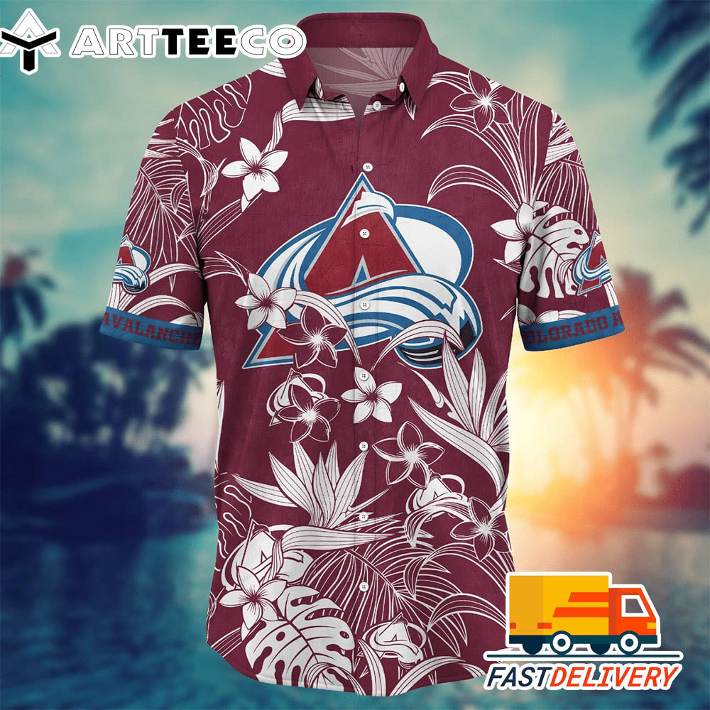 NHL Colorado Avalanche Hawaiian Shirt Tropical Flower Gift For Fans Football Lover