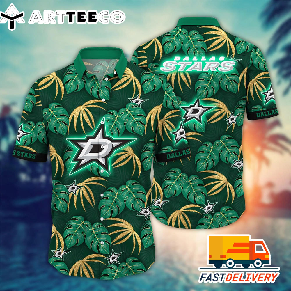 NHL Dallas Stars Hawaiian Shirt Leaf Gift For Fans Football Lover