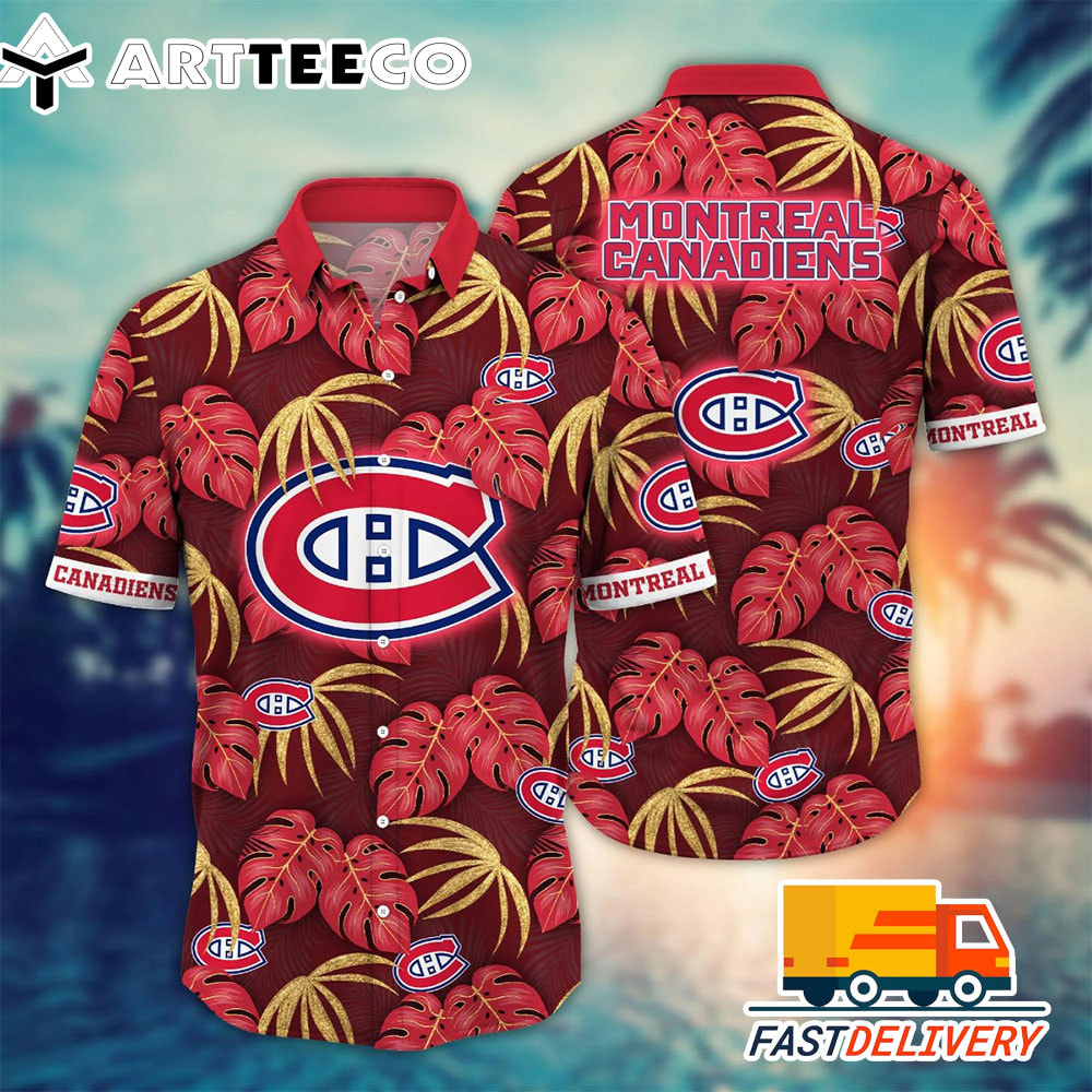 NHL Montreal Canadiens Hawaiian Shirt Leaf Gift For Fans Football Lover