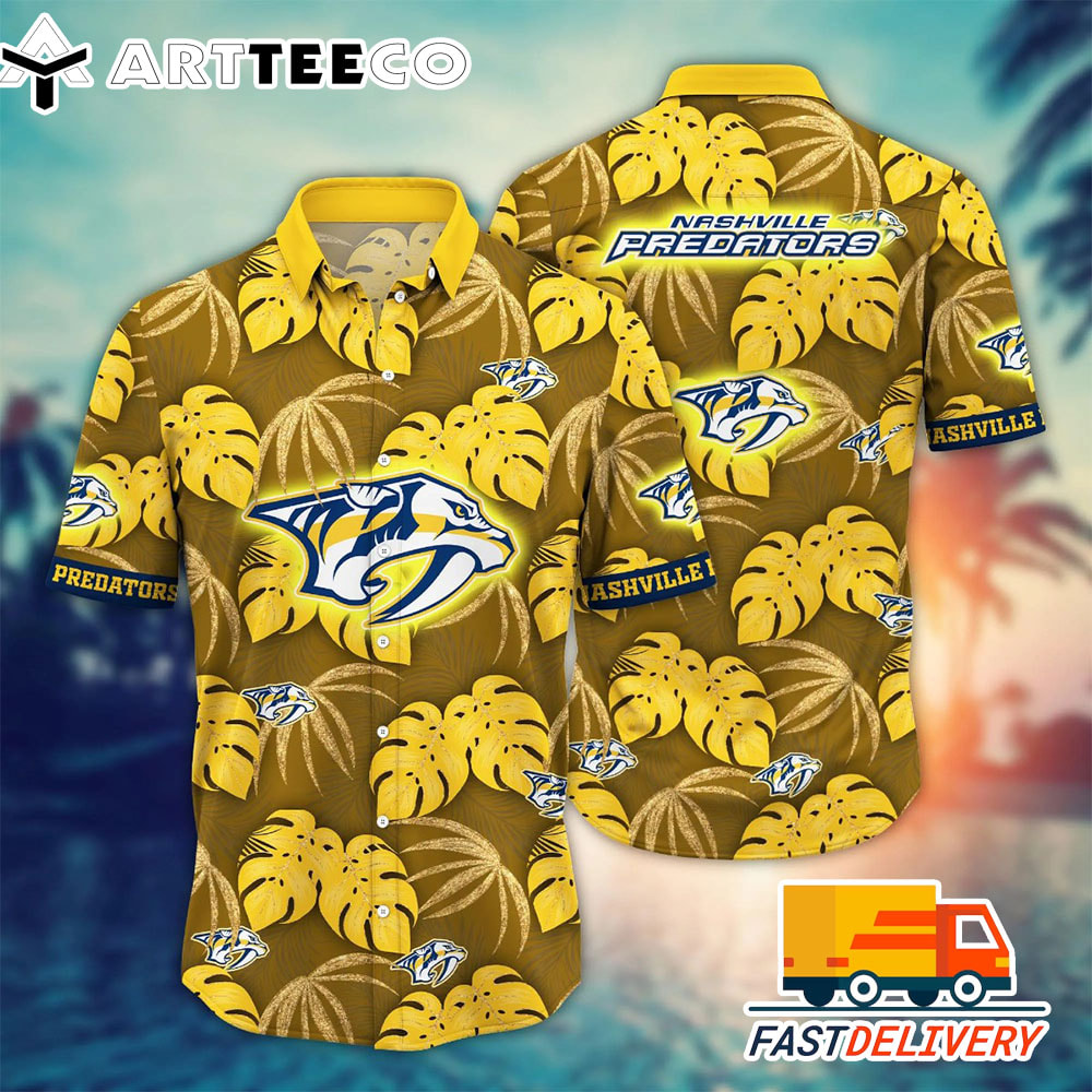 NHL Nashville Predators Hawaiian Shirt Leaf Gift For Fans Football Lover