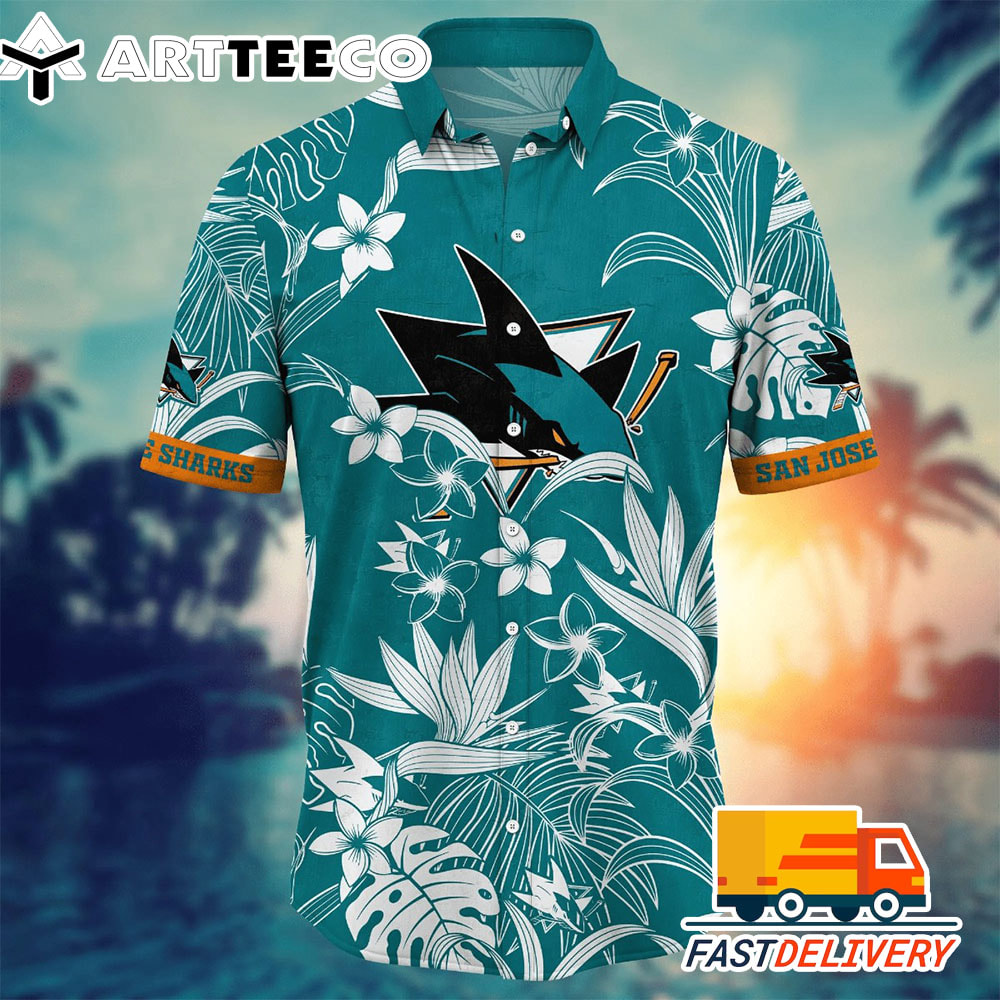 NHL San Jose Sharks Hawaiian Shirt Vacation Gift For Fans Football Lover