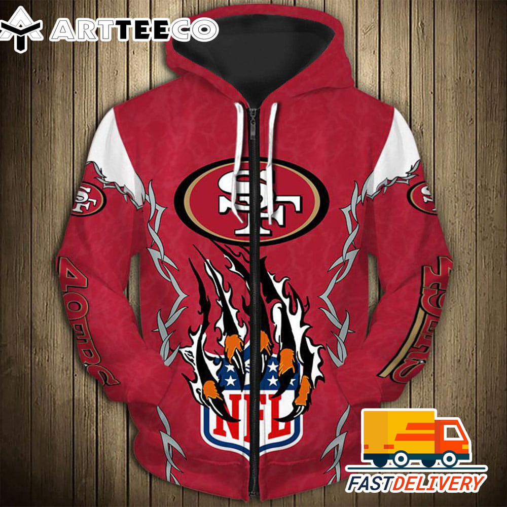 San Francisco 49ers Style Monster Claws 3D Shirt Unique gifts For Fans All Over Print