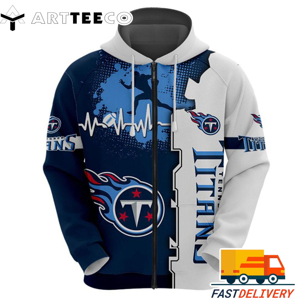 Tennessee Titans Heartbeat Graphic 3D Shirt Unique gifts For Fans All Over Print