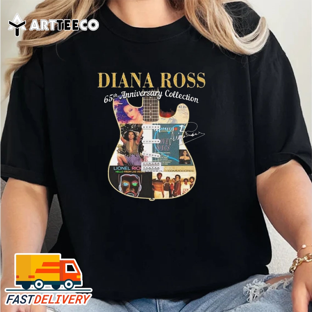 Diana Ross 65th Anniversary Collection Signature And Guitar Retro T Shirt Trending Shirt 2024