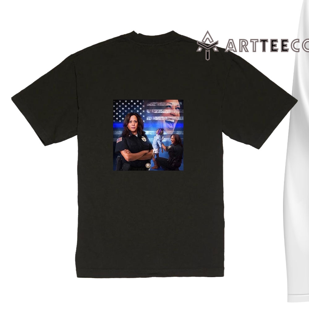 Kamala Harris Arresting PoliceT Shirt Vintate Retro Trending Tee 1