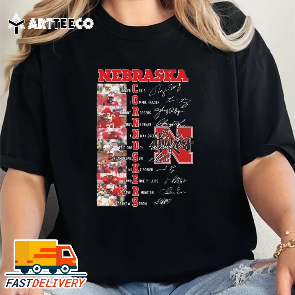 Nebraska Cornhuskers Best Team Line Up Player Name In 2024 Signatures Retro T Shirt Trending Shirt 2024