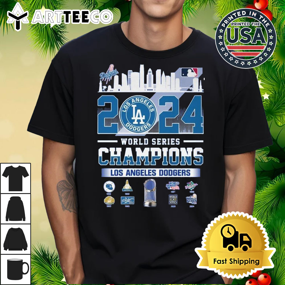 2024 World Series Champions Los Angeles Dodgers 8X Champions MLB Shirt 1