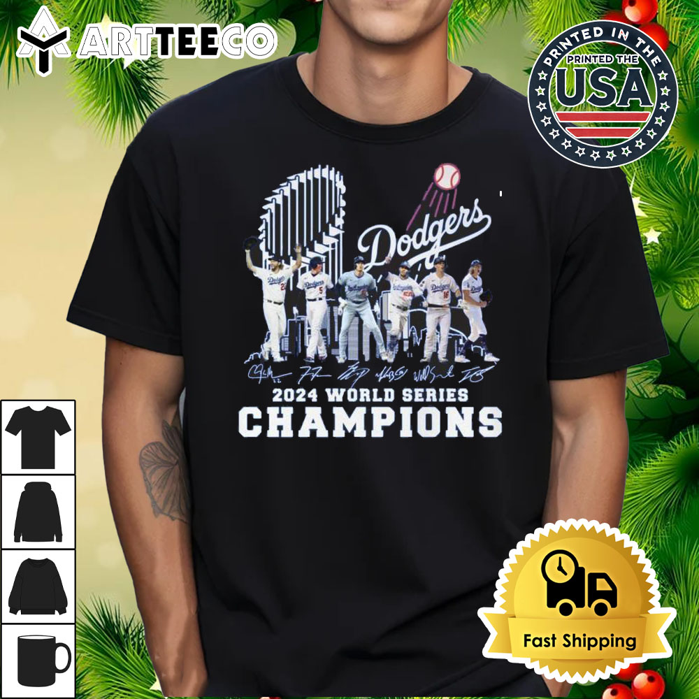 2024 World Series Champions MLB Los Angeles Dodgers Signatures Shirt 1