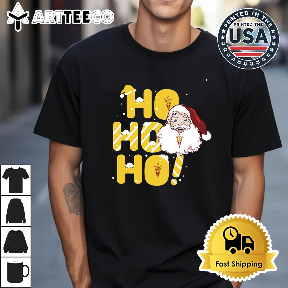 Arizona State Sun Devils Ho Ho Ho Santa Claus Christmas Retro T Shirt 1