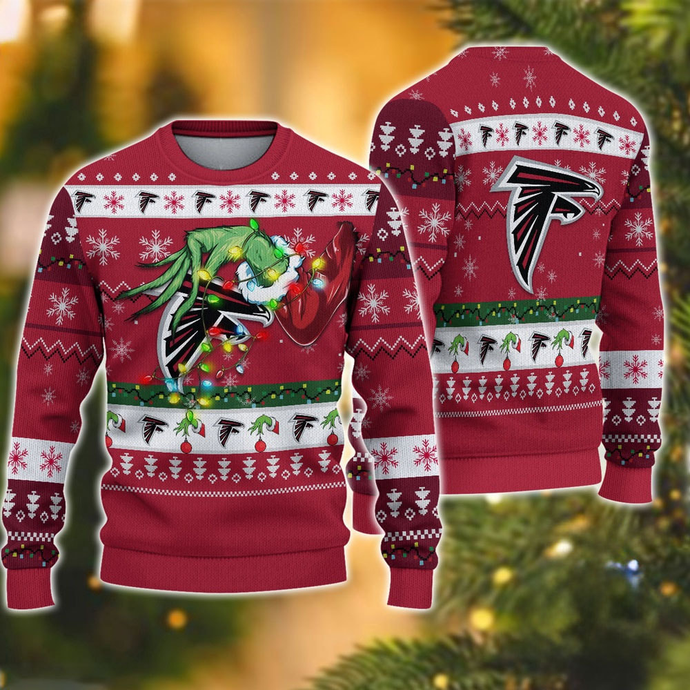 Atlanta Falcons Special Grinch's Hand Football Christmas Ugly Sweater