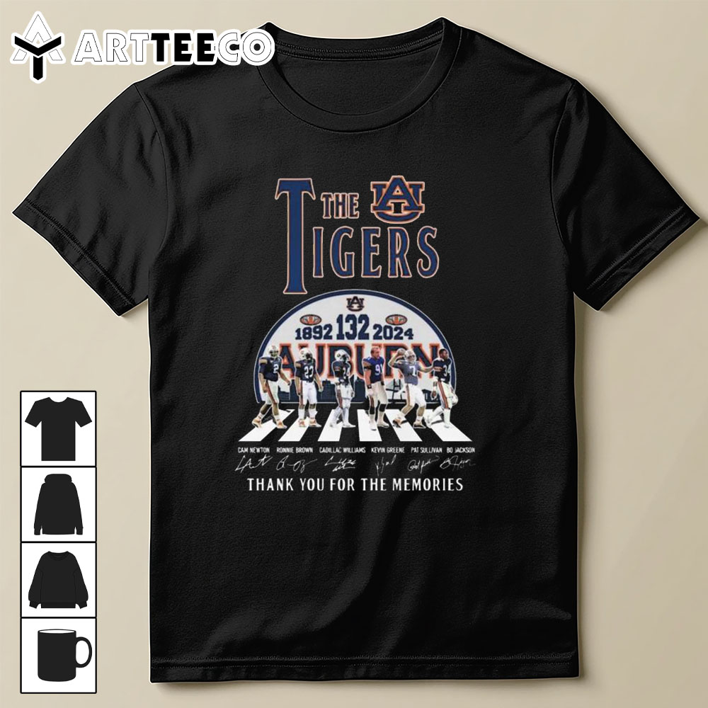 Auburn Tigers 132nd 1892 2024 Thank You For The Memories Signatures T Shirt Trending