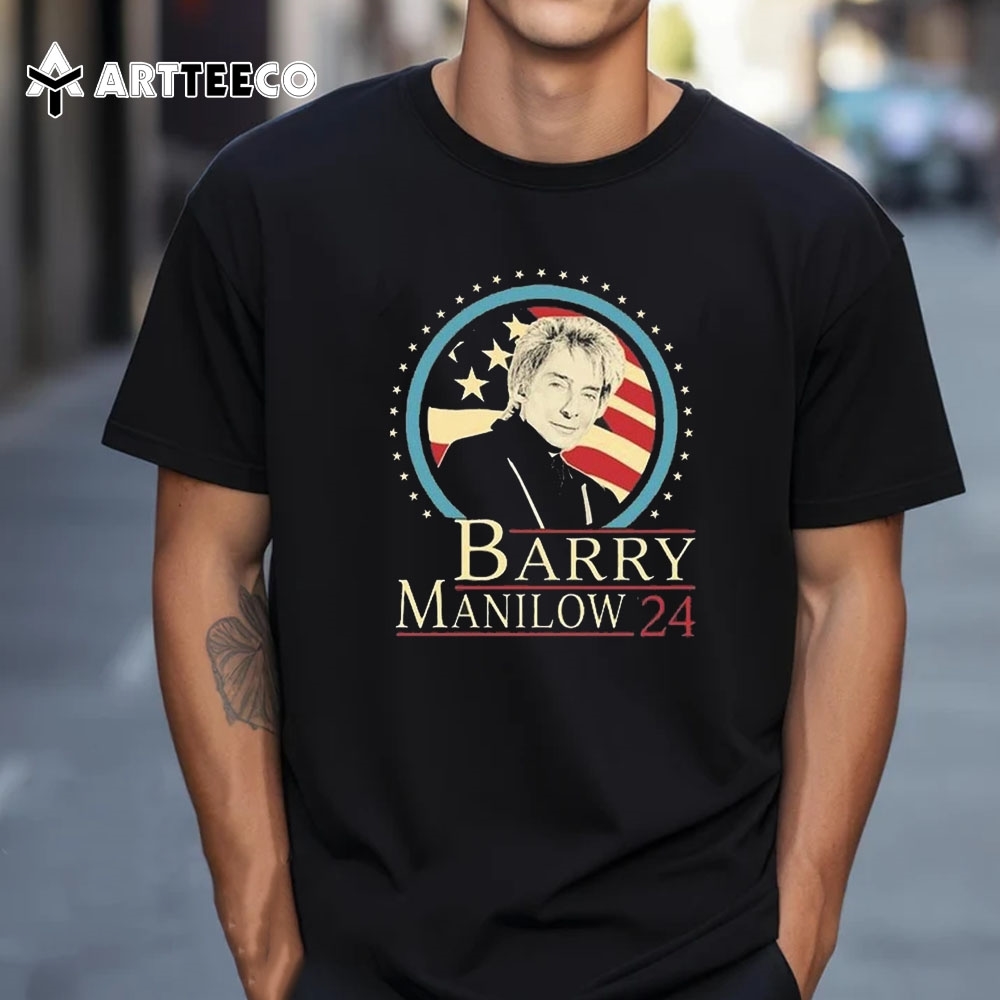 Barry Manilow 24 Fans Gift Graphics American Flag T Shirt