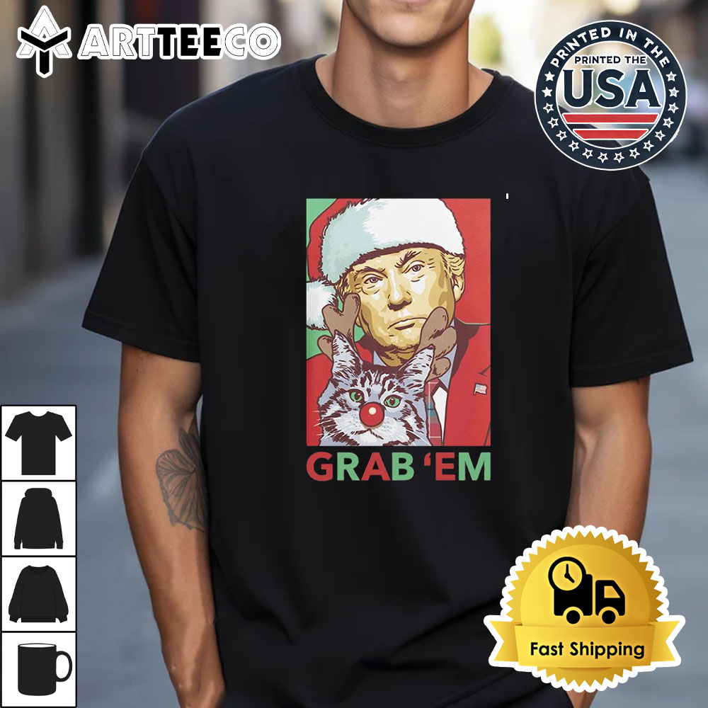 Christmas Donald Trump Grab 'em by the Pussy sweate Retro T Shirt 1