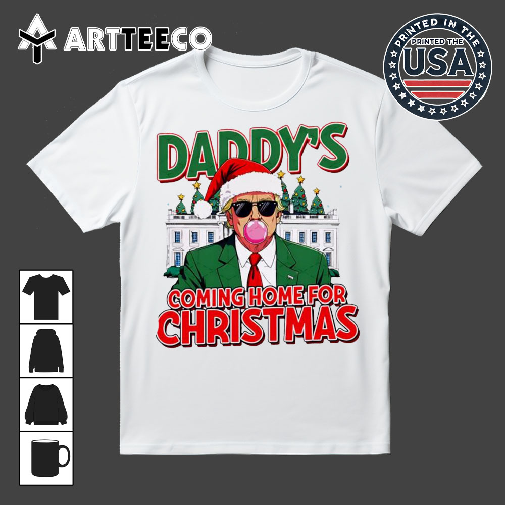 Daddy's Coming Home For Christmas Trump Santa Vintage T Shirt 1