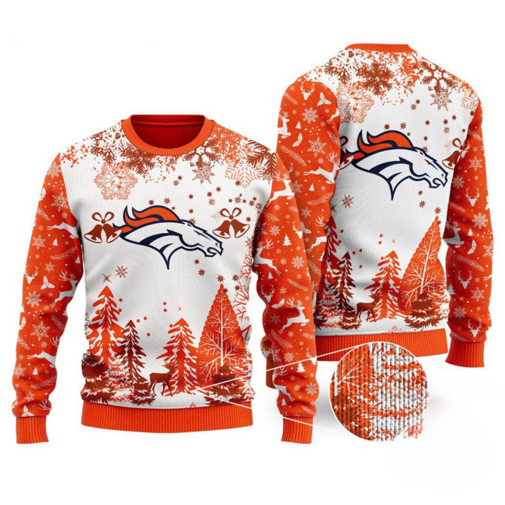 Denver Broncos Logo Football Team Special Xmas Tree Christmas Ugly Sweater