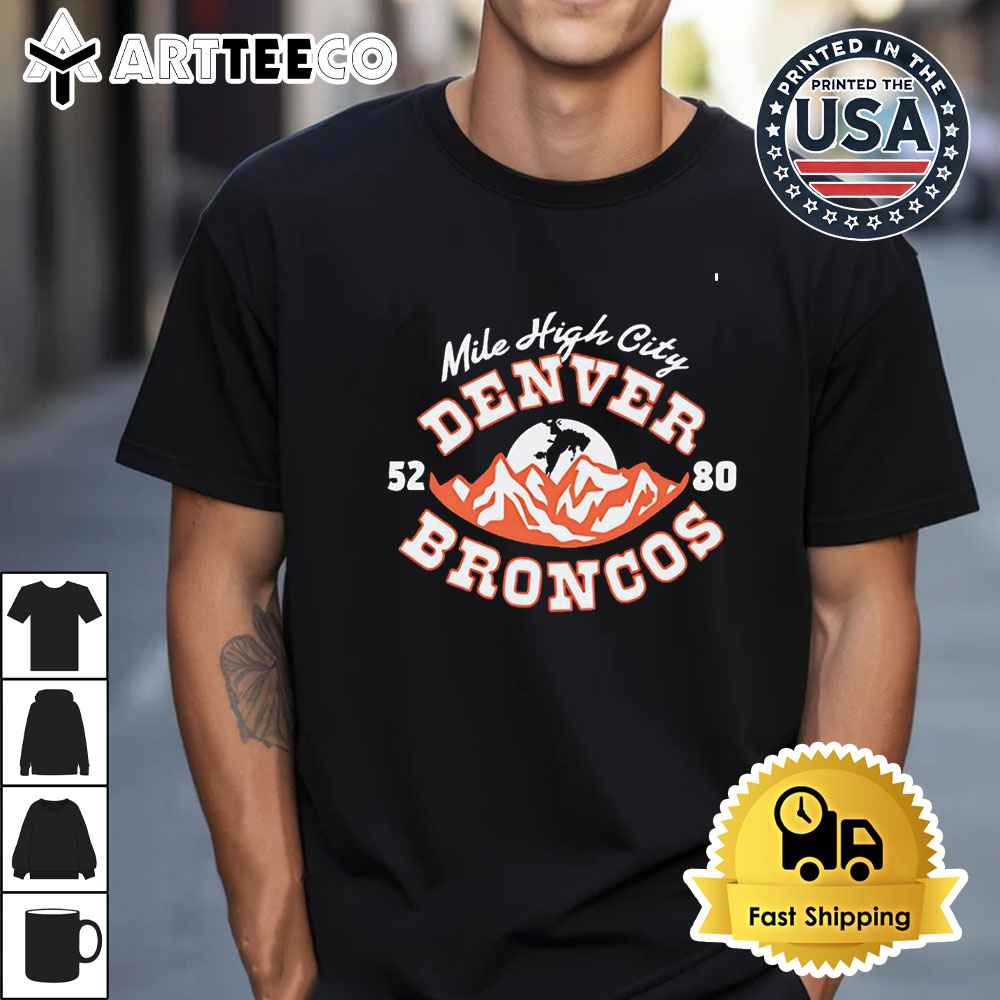 Denver Broncos Mile High City logo Retro T Shirt 1