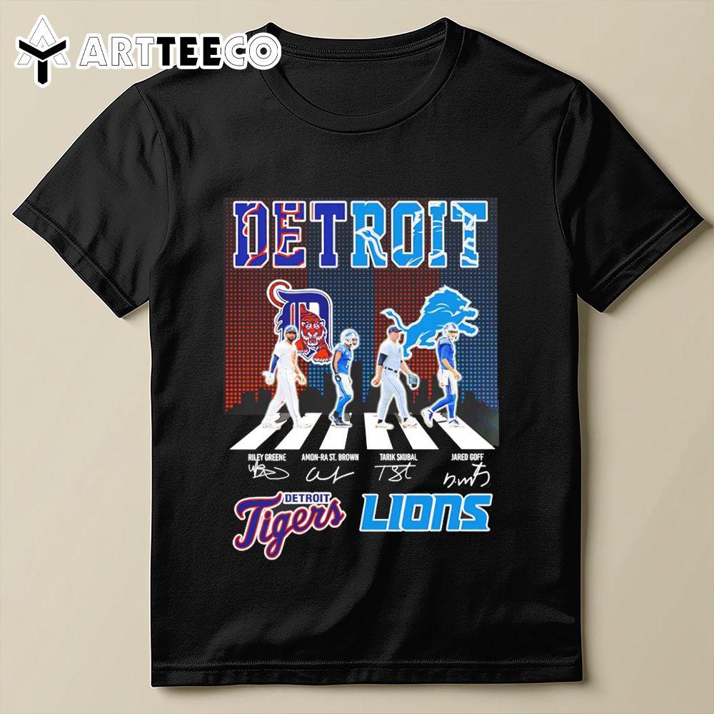 Detroitigers Riley St Brown X Detroit Lionsarik Jared Signatures T Shirt